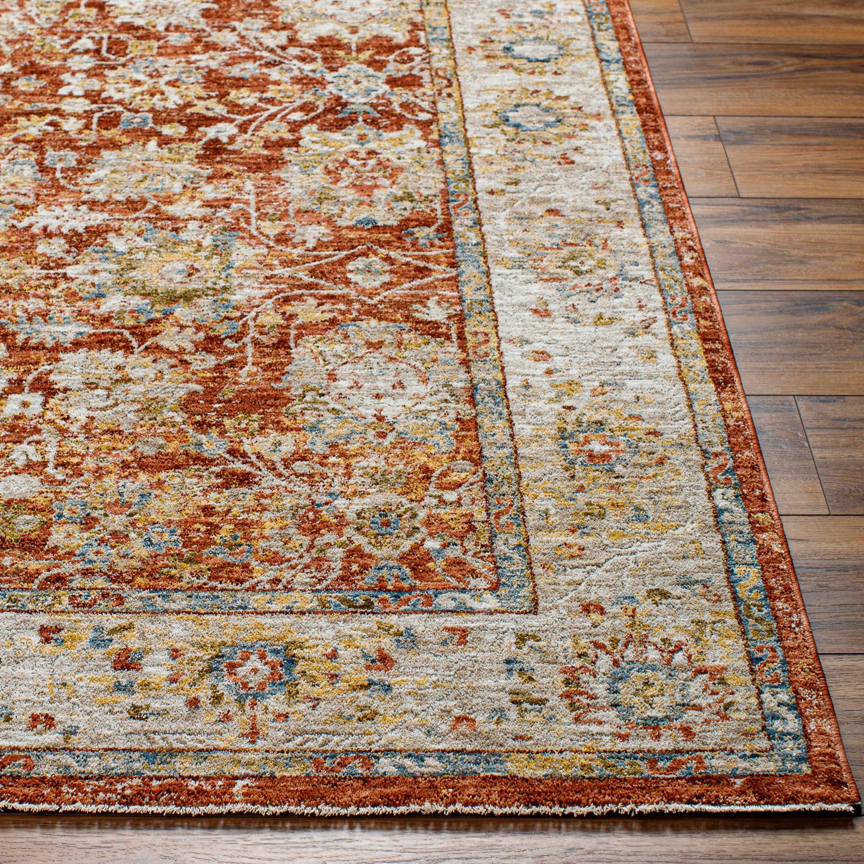 Duong Rust Textured Rug with Fringes - Ornate Home