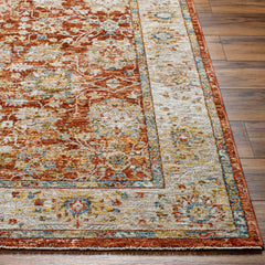 Duong Rust Textured Rug with Fringes - Ornate Home