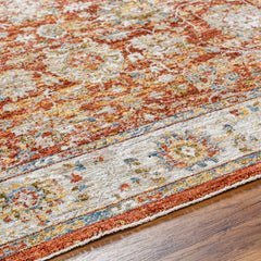 Duong Rust Textured Rug with Fringes - Ornate Home
