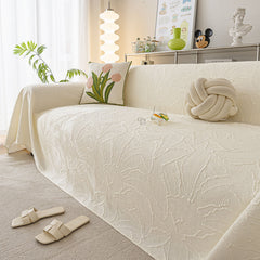 Durable Cooling Couch Cover for Dogs Textured Chic Leaf Summer Throw Cover Blanket - Ornate Home