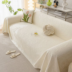 Durable Cooling Couch Cover for Dogs Textured Chic Leaf Summer Throw Cover Blanket - Ornate Home