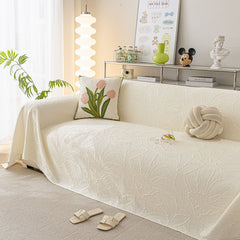 Durable Cooling Couch Cover for Dogs Textured Chic Leaf Summer Throw Cover Blanket - Ornate Home