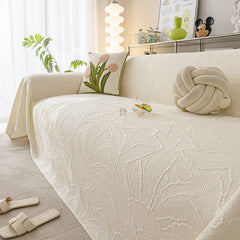 Durable Cooling Couch Cover for Dogs Textured Chic Leaf Summer Throw Cover Blanket - Ornate Home