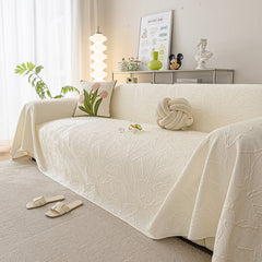 Durable Cooling Couch Cover for Dogs Textured Chic Leaf Summer Throw Cover Blanket - Ornate Home