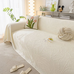 Durable Cooling Couch Cover for Dogs Textured Chic Leaf Summer Throw Cover Blanket - Ornate Home