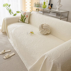 Durable Cooling Couch Cover for Dogs Textured Chic Leaf Summer Throw Cover Blanket - Ornate Home