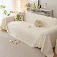 Durable Cooling Couch Cover for Dogs Textured Chic Leaf Summer Throw Cover Blanket - Ornate Home