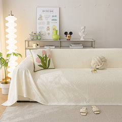 Durable Cooling Couch Cover for Dogs Textured Chic Leaf Summer Throw Cover Blanket - Ornate Home