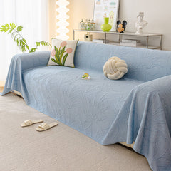 Durable Cooling Couch Cover for Dogs Textured Chic Leaf Summer Throw Cover Blanket - Ornate Home