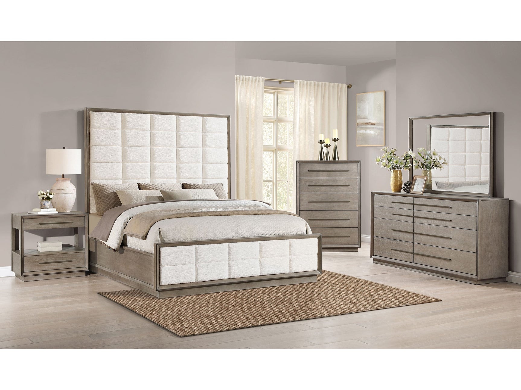 Durango Washed Oak 5-piece Eastern King Bedroom Set - Ornate Home