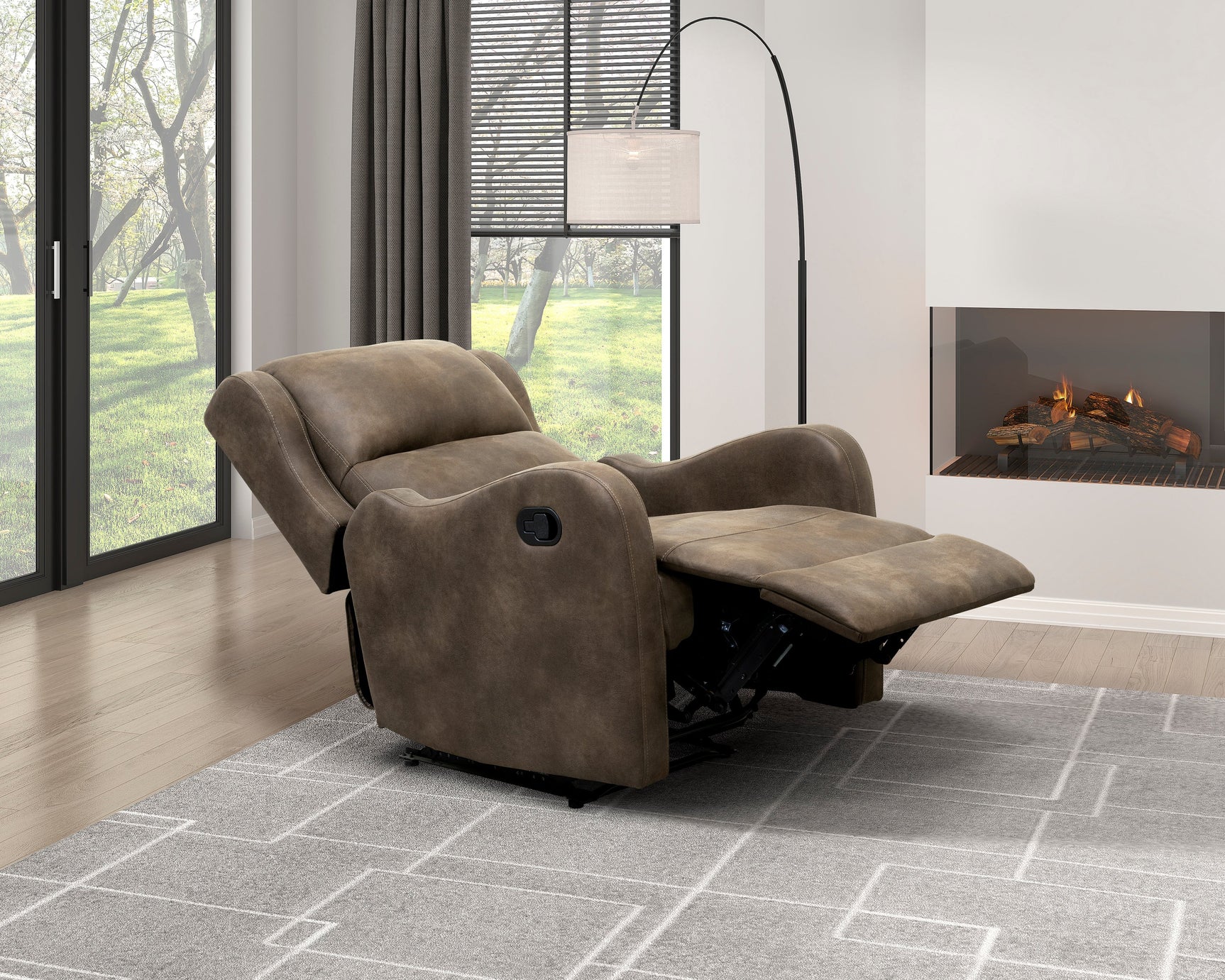 Durant Brown Reclining Chair - Ornate Home