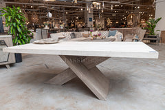 Durant Distressed Gray/Weathered Chalk Dining Table - Ornate Home