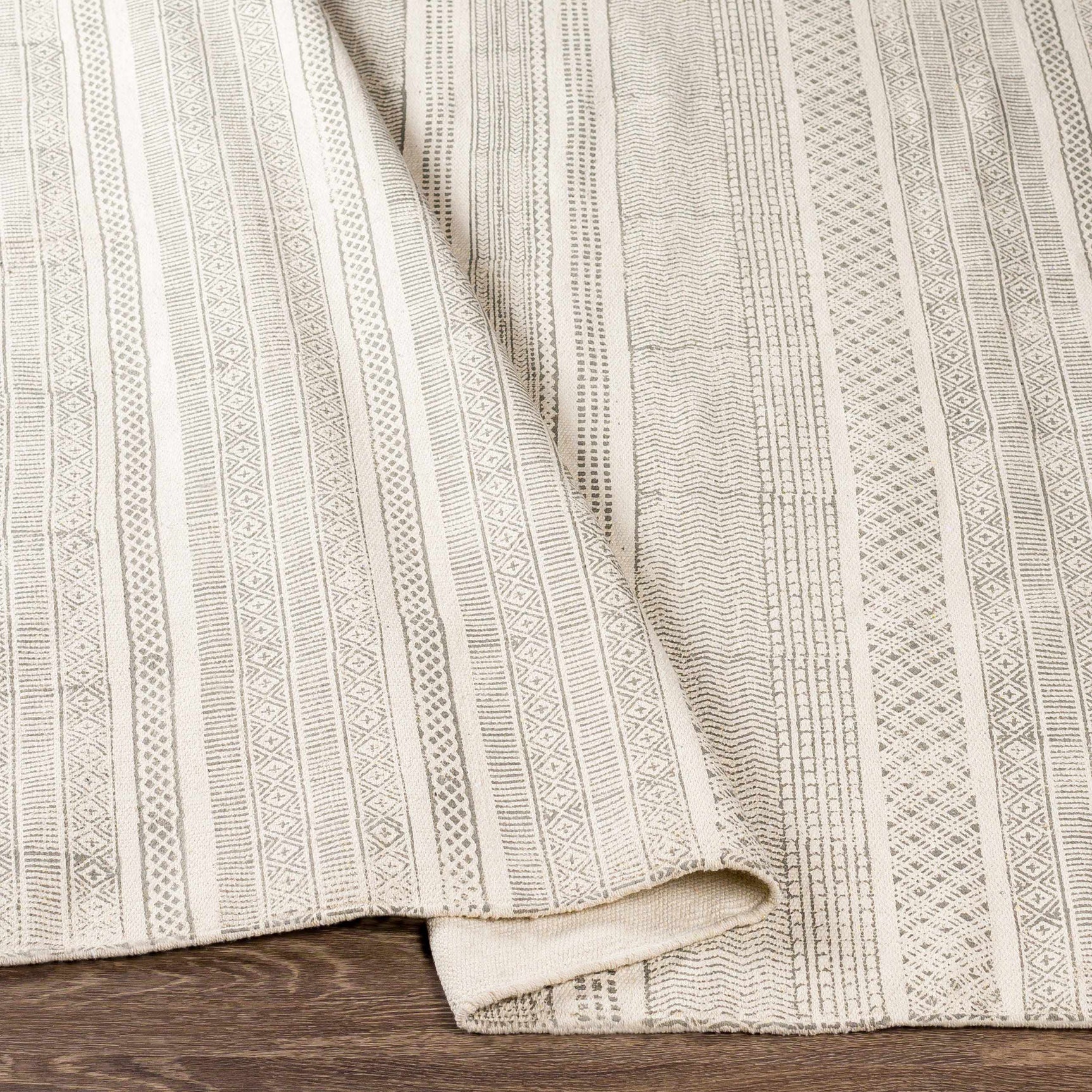 Durbin Off-White Cotton Flatweave Carpet - Clearance - Ornate Home