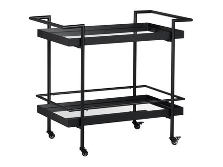 Durham Black/Clear Dining Cart - Ornate Home