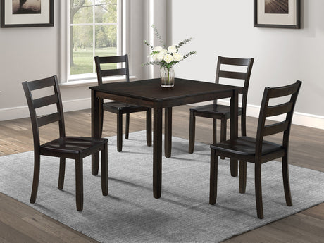 Durham Dark Brown 5-Piece Dining Set - Ornate Home