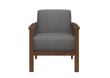 Durham Walnut/Gray Accent Chair - Ornate Home