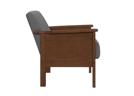 Durham Walnut/Gray Accent Chair - Ornate Home