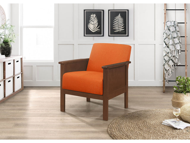 Durham Walnut/Orange Accent Chair - Ornate Home