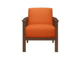 Durham Walnut/Orange Accent Chair - Ornate Home