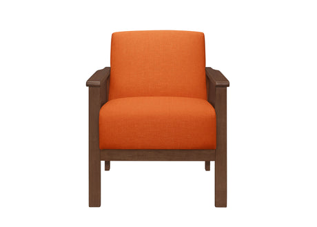 Durham Walnut/Orange Accent Chair - Ornate Home