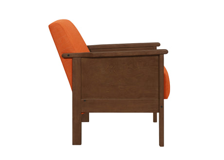 Durham Walnut/Orange Accent Chair - Ornate Home