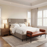 Dusa Olive Brown King Bed