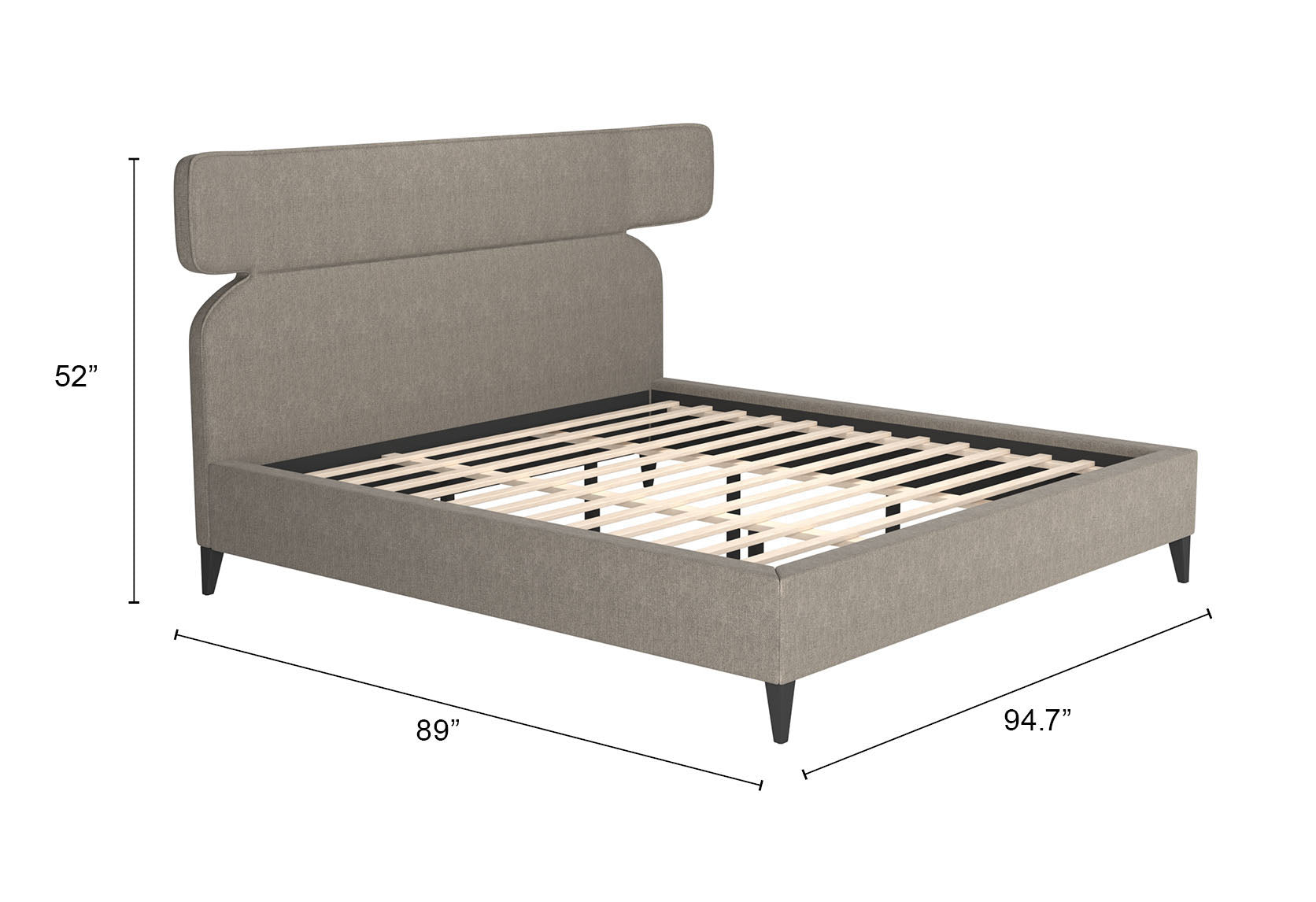 Dusa Olive Brown King Bed