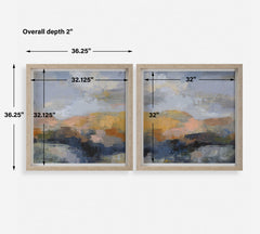 Dusk Multicolor Framed Prints (Set of 2) - Ornate Home