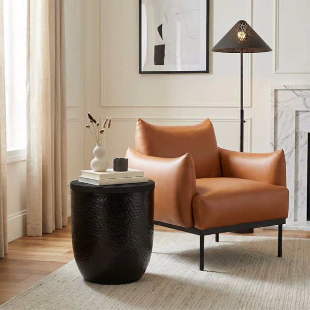 Duskan Black Storage Side Table - Ornate Home