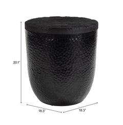 Duskan Black Storage Side Table - Ornate Home