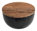 Duskan Natural & Black Storage Coffee Table - Ornate Home