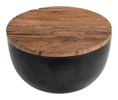 Duskan Natural & Black Storage Coffee Table - Ornate Home