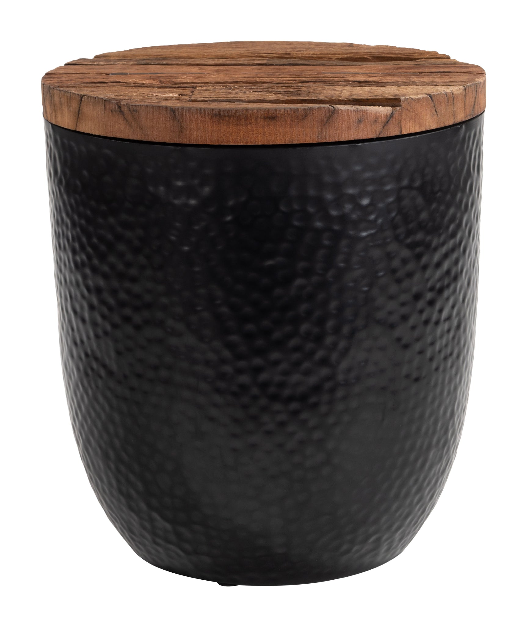 Duskan Natural & Black Storage Side Table - Ornate Home