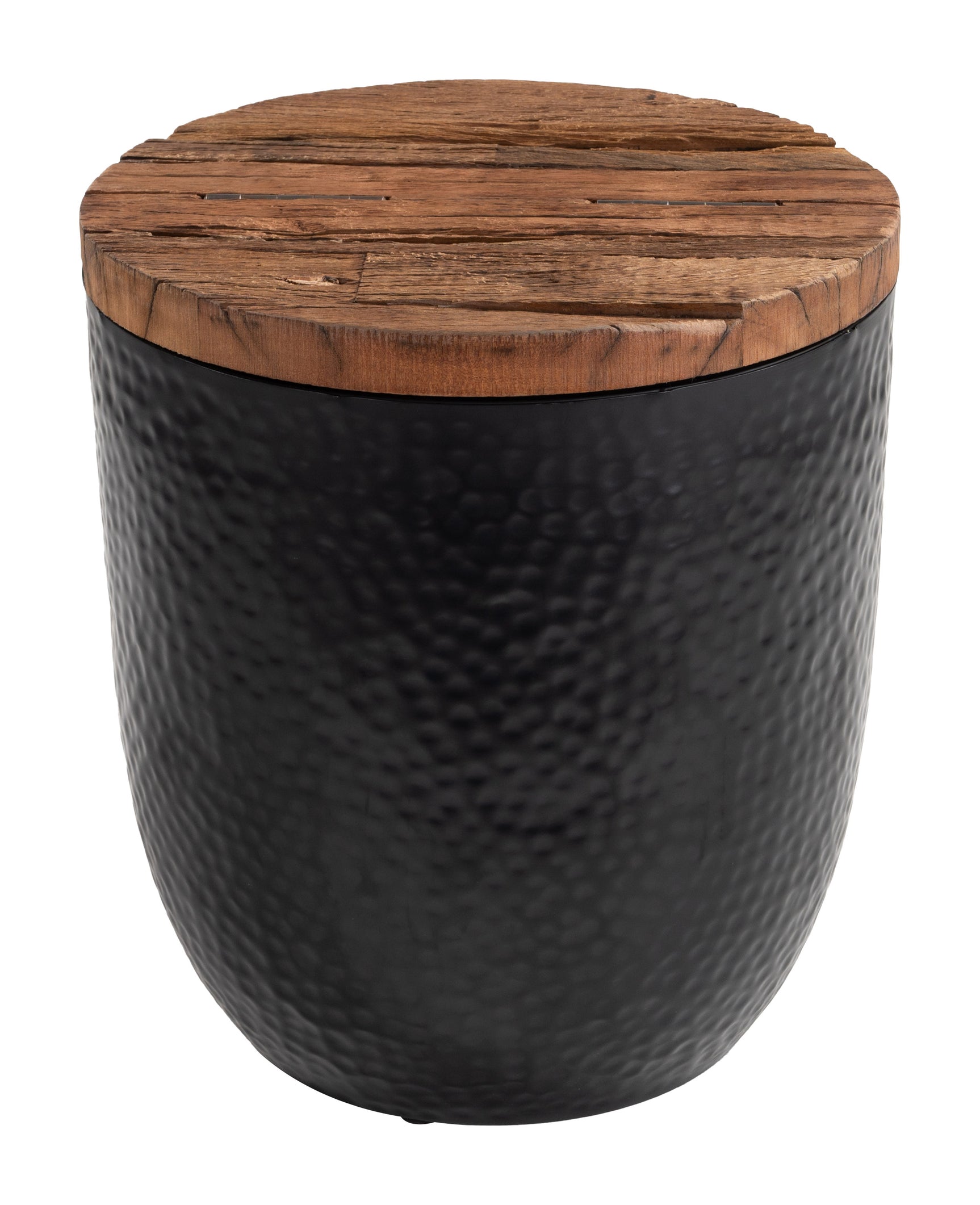 Duskan Natural & Black Storage Side Table - Ornate Home