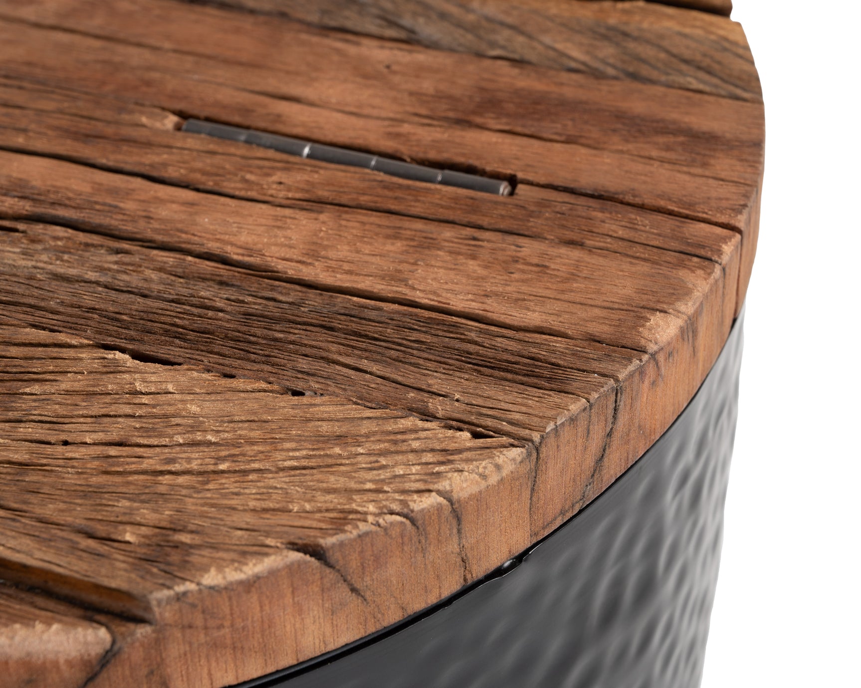 Duskan Natural & Black Storage Side Table - Ornate Home
