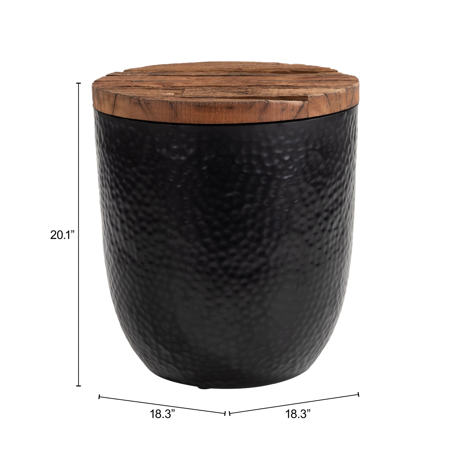 Duskan Natural & Black Storage Side Table - Ornate Home