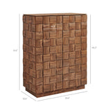 Duskin Walnut 39 Inch Geometric Block Design Tall Storage Cabinet - Ornate Home