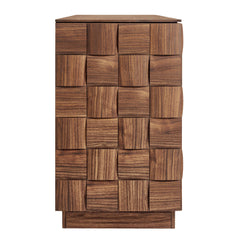 Duskin Walnut 68 Inch Geometric Block Design Four Door Sideboard - Ornate Home