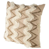 Duston Tan/White 22x22 Zig Zag Pillow Cover - Ornate Home