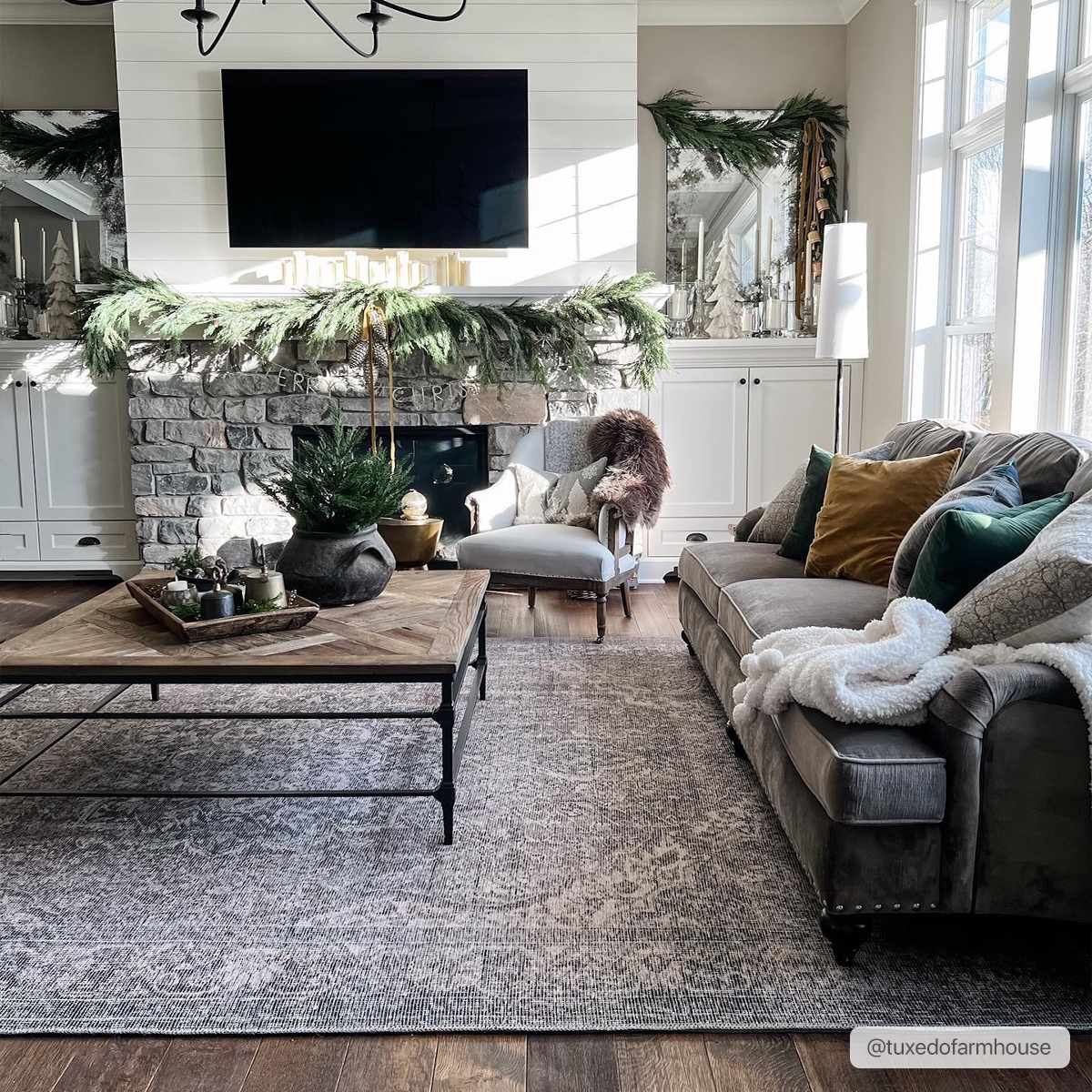 Dusty Sage Greenpoint Medallion Washable Area Rug - Ornate Home