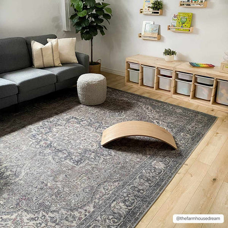 Dusty Sage Greenpoint Medallion Washable Area Rug - Ornate Home