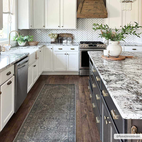 Dusty Sage Greenpoint Medallion Washable Area Rug - Ornate Home