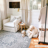 Dusty Sage Greenpoint Medallion Washable Area Rug - Ornate Home