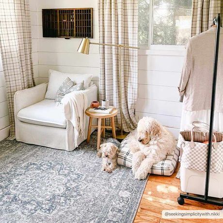 Dusty Sage Greenpoint Medallion Washable Area Rug - Ornate Home