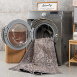 Dusty Sage Greenpoint Medallion Washable Area Rug - Ornate Home