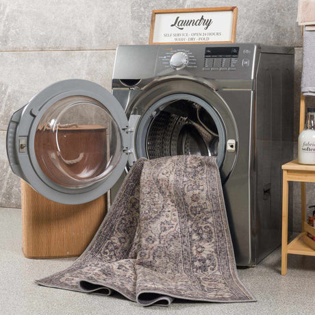 Dusty Sage Greenpoint Medallion Washable Area Rug - Ornate Home