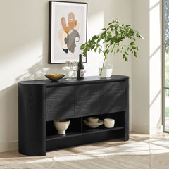 Duval Black 62 Inch Oval Sideboard - Ornate Home