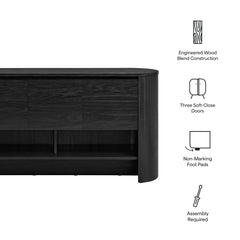 Duval Black 62 Inch Oval Sideboard - Ornate Home
