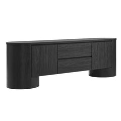 Duval Black 71 Inch Oval TV Cabinet - Ornate Home