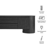 Duval Black 71 Inch Oval TV Cabinet - Ornate Home